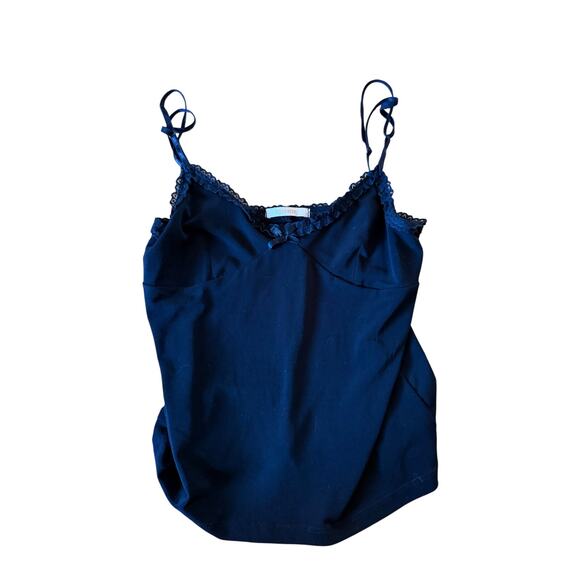 Y2k Forever 21 black silky lace cami top - Picture 1 of 3